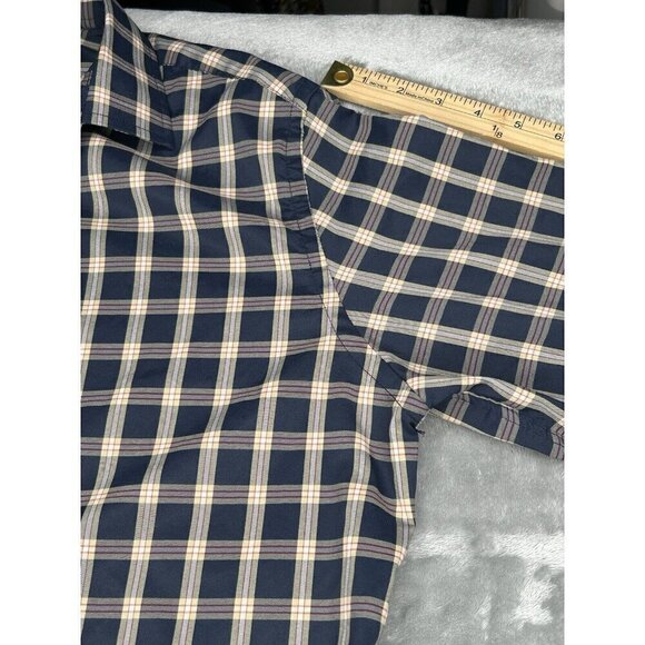 UNTUCKit Shirt Mens Large DORIN Blue Tan Red Plaid Lightweight Button Up  L - Picture 12 of 15